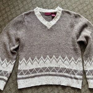 Nevada Brown and Cream Knit Sweater